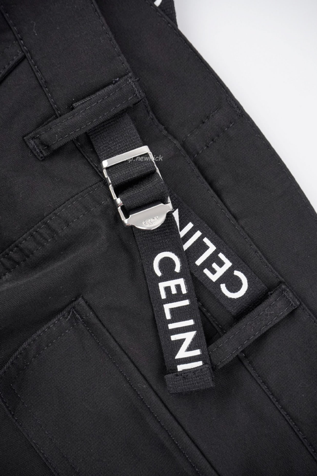 Celine Linen Plain Cotton Logo Cargo Pants (4) - newkick.vip